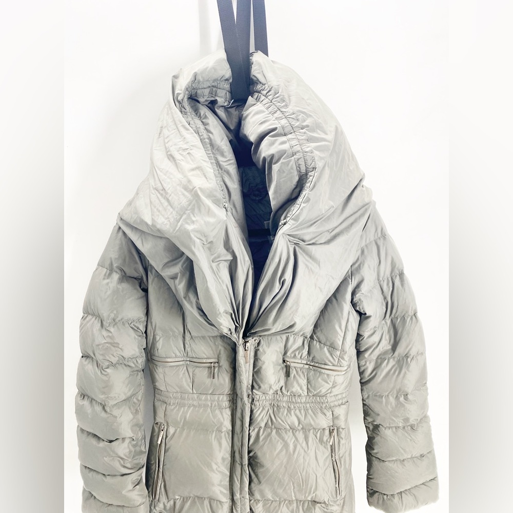 Add European Goose Down Shawl Hood Collar Parka Puffer Coat EU 36